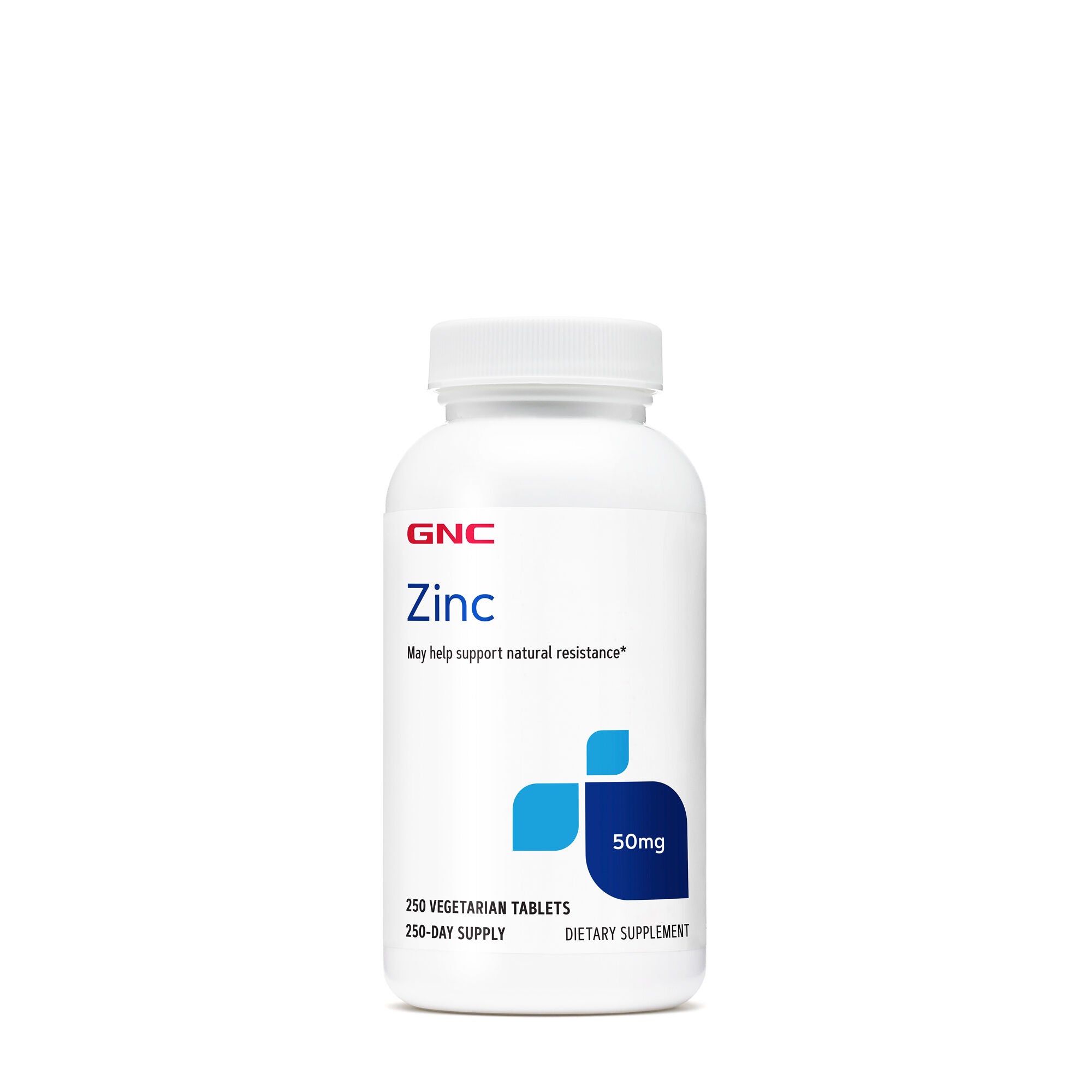 Zinc 50mg - 250 Vegetarian Tablets (250 Servings) | GNC